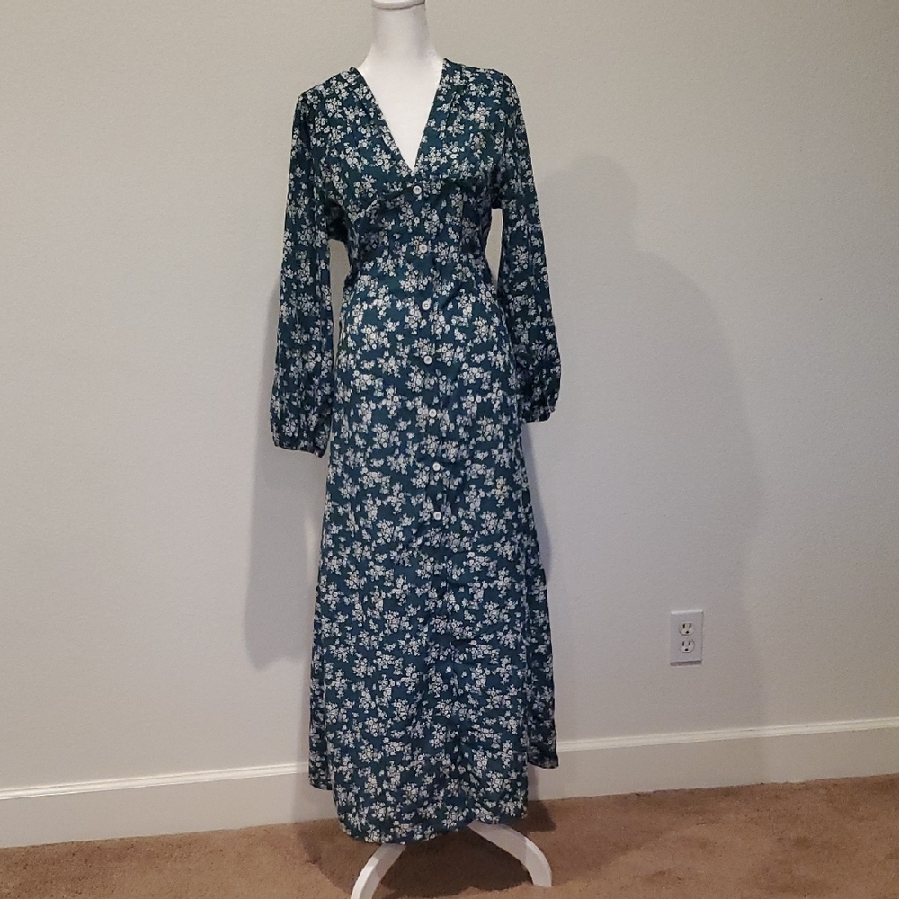 Floral Green Maxi Dress